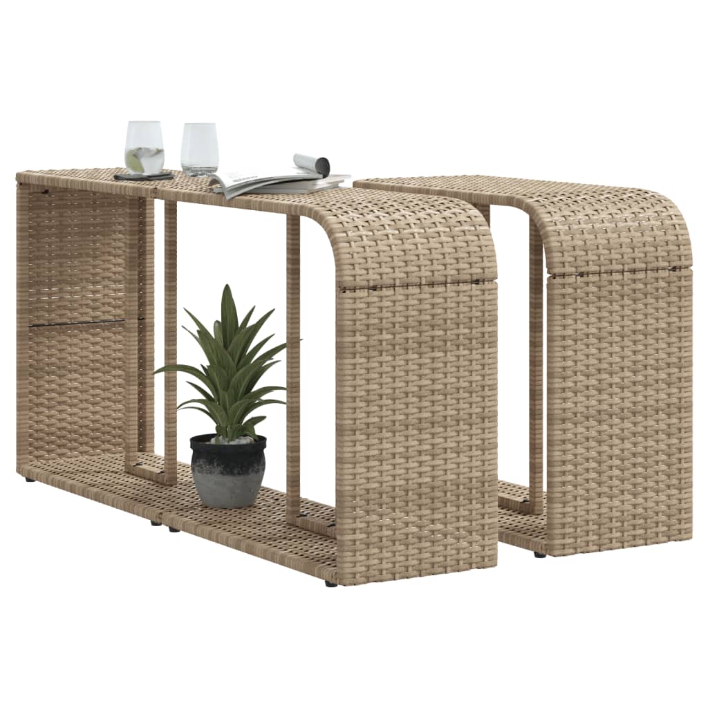Lagerregale 2 Stk. Schwarz Poly Rattan