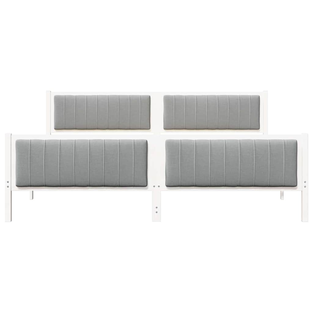 Bettgestell Braun und hellgrau 200 x 200 cm Massivholz Kiefer