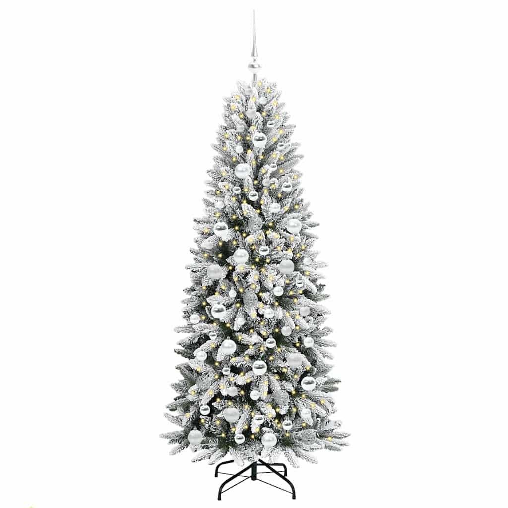 Künstlicher Weihnachtsbaum mit 150 LEDs mit Ständer Weiß 120 cm