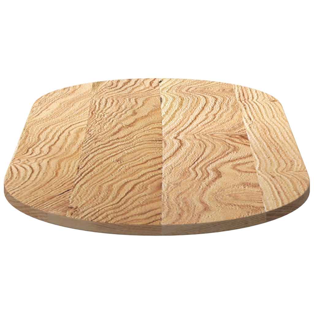 Tischplatte 80x40x2 cm Massivholz Eiche Oval