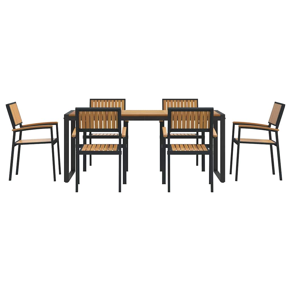 Garten Essgruppe 5 pcs Grau Massivholz Akazie
