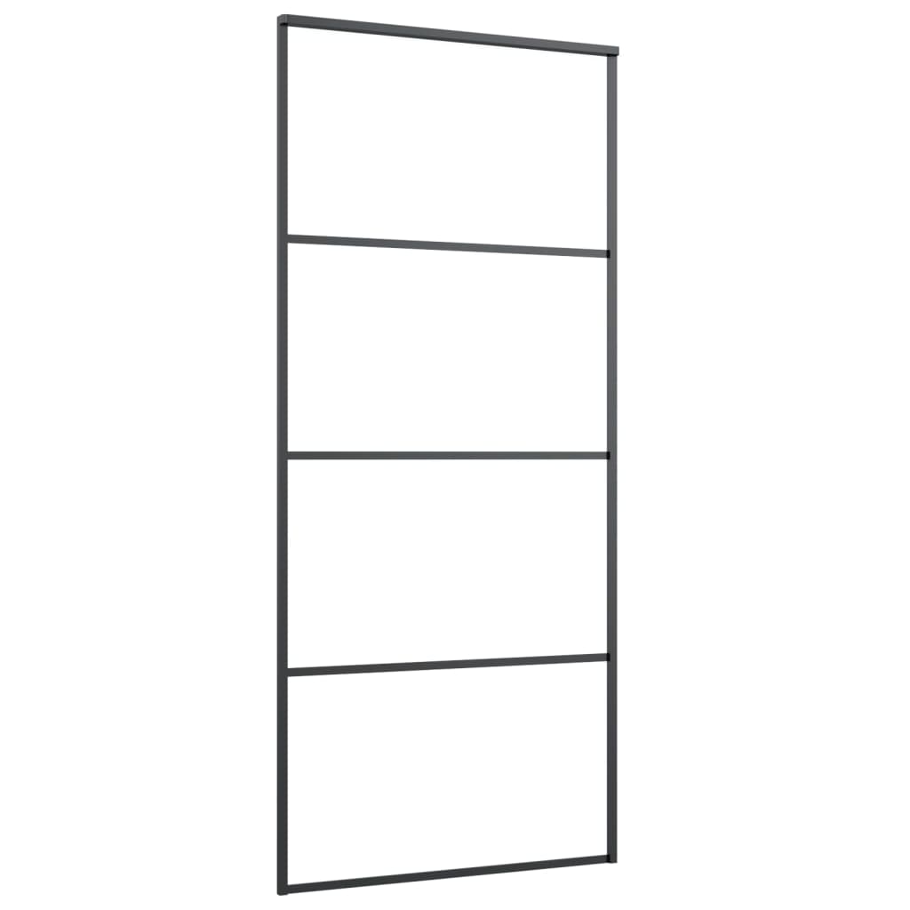 Schiebetür mit Beschlag 76x205 cm ESG-Glas & Aluminium