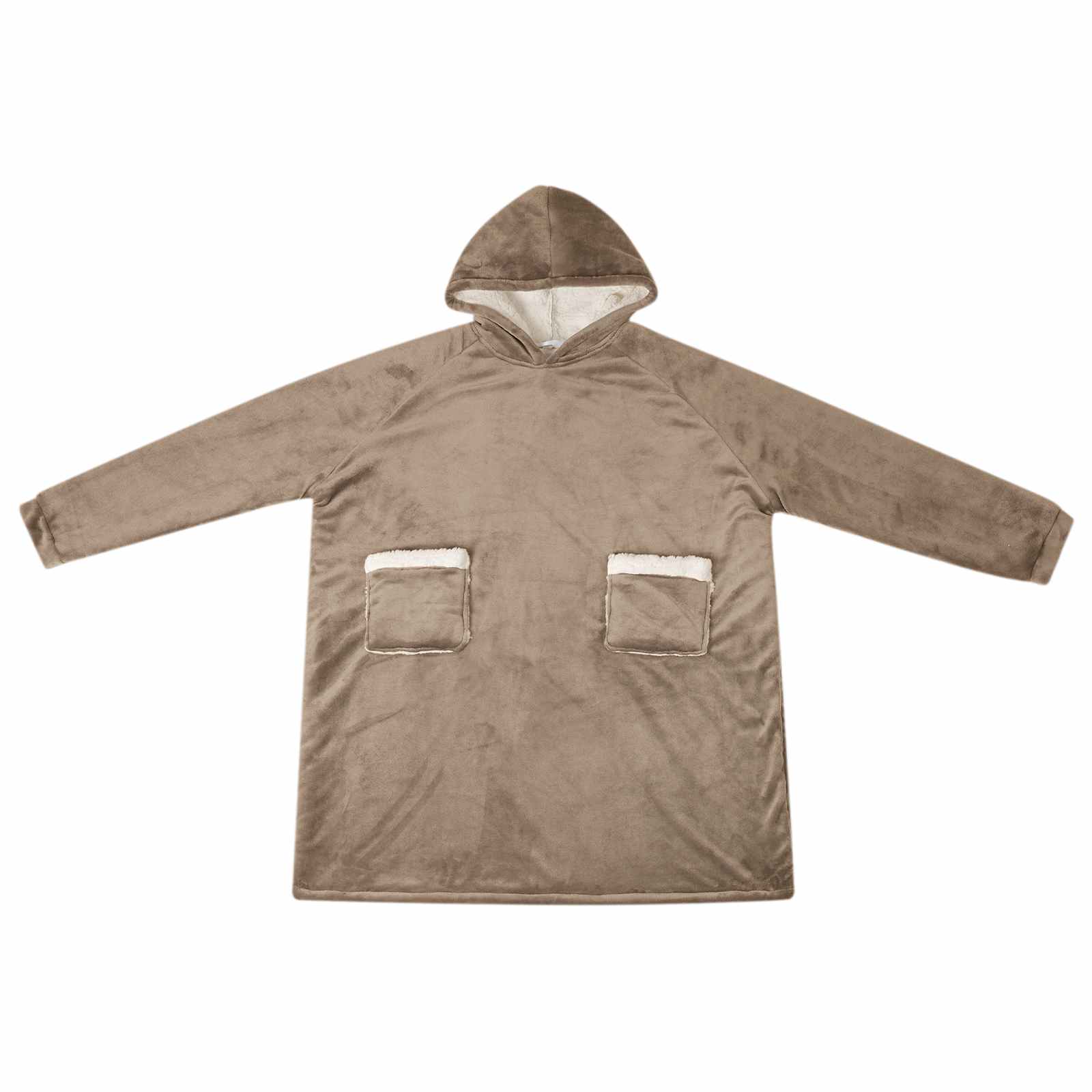 Decken-Hoodie Beige M Fleece und Flanell