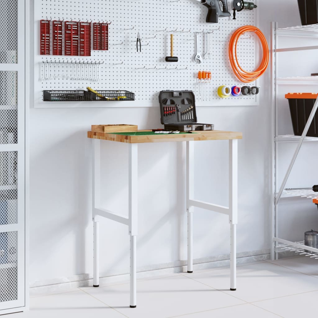 Werkbank 80x60x(73-99,5) cm Massivholz Akazie Rechteckig