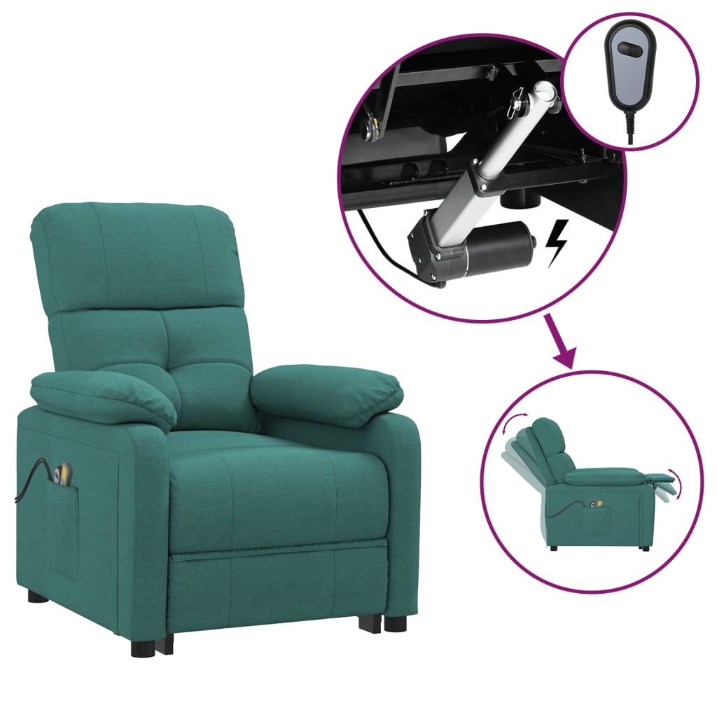 Massagesessel Elektrisch Dunkelgrau Stoff