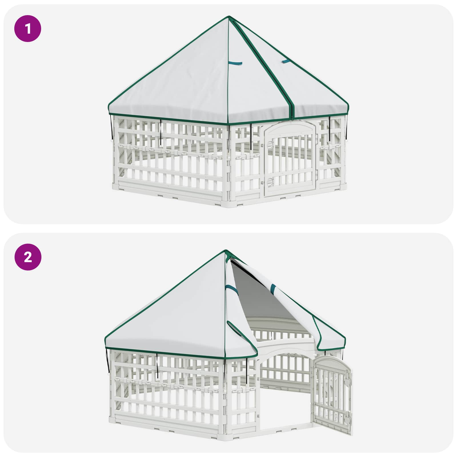6-Panel-Hundespielplatz 122 x 106,5 x 40 cm Kunststoff Weiß