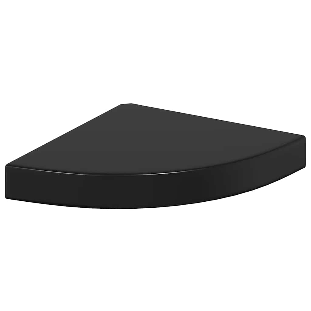Schwebende Eckregale 2 Stk. Hochglanz-Weiß 25x25x3,8 cm MDF