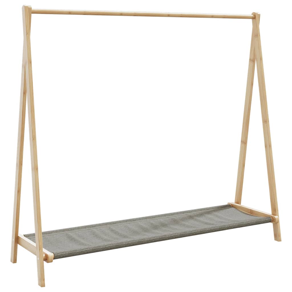 Kleiderständer mit Ablagen und Rollen 106x34x106,5 cm Bambus