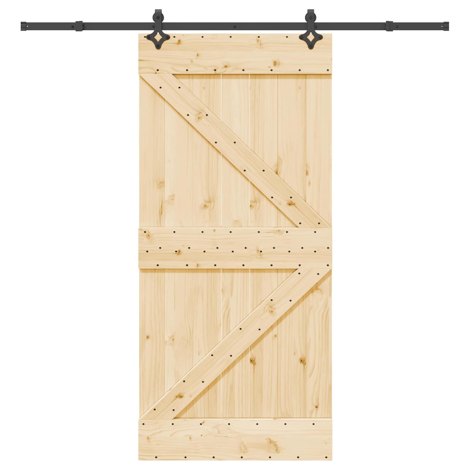 Schiebetür NARVIK Natürlich und Schwarz 70 x 210 cm (152,5 cm)