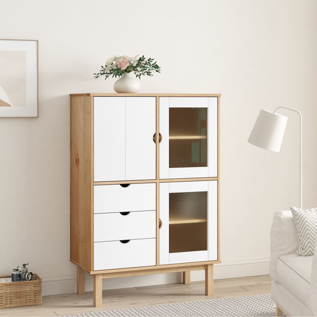 Highboard OTTA 85x43x125 cm Massivholz Kiefer