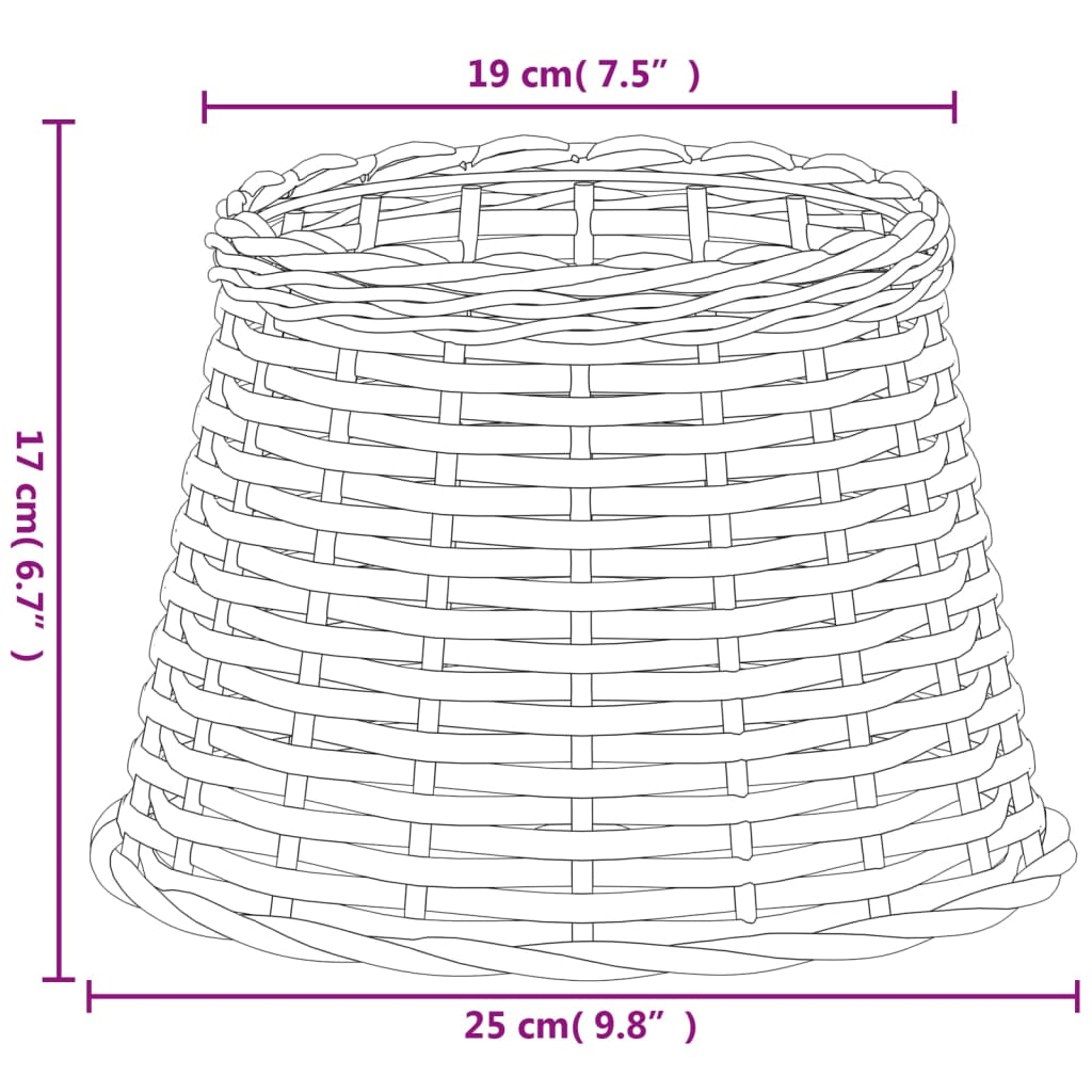 Lampenschirm Weiß Ø15x12 cm Korbweide