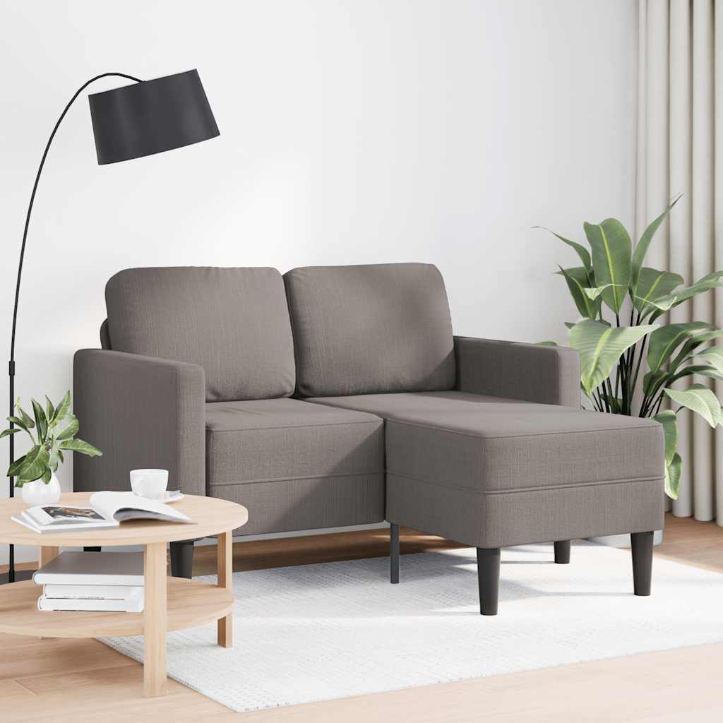 2-Sitzer-Sofa mit Chaiselongue L-Form Hellgrau 125 cm Stoff