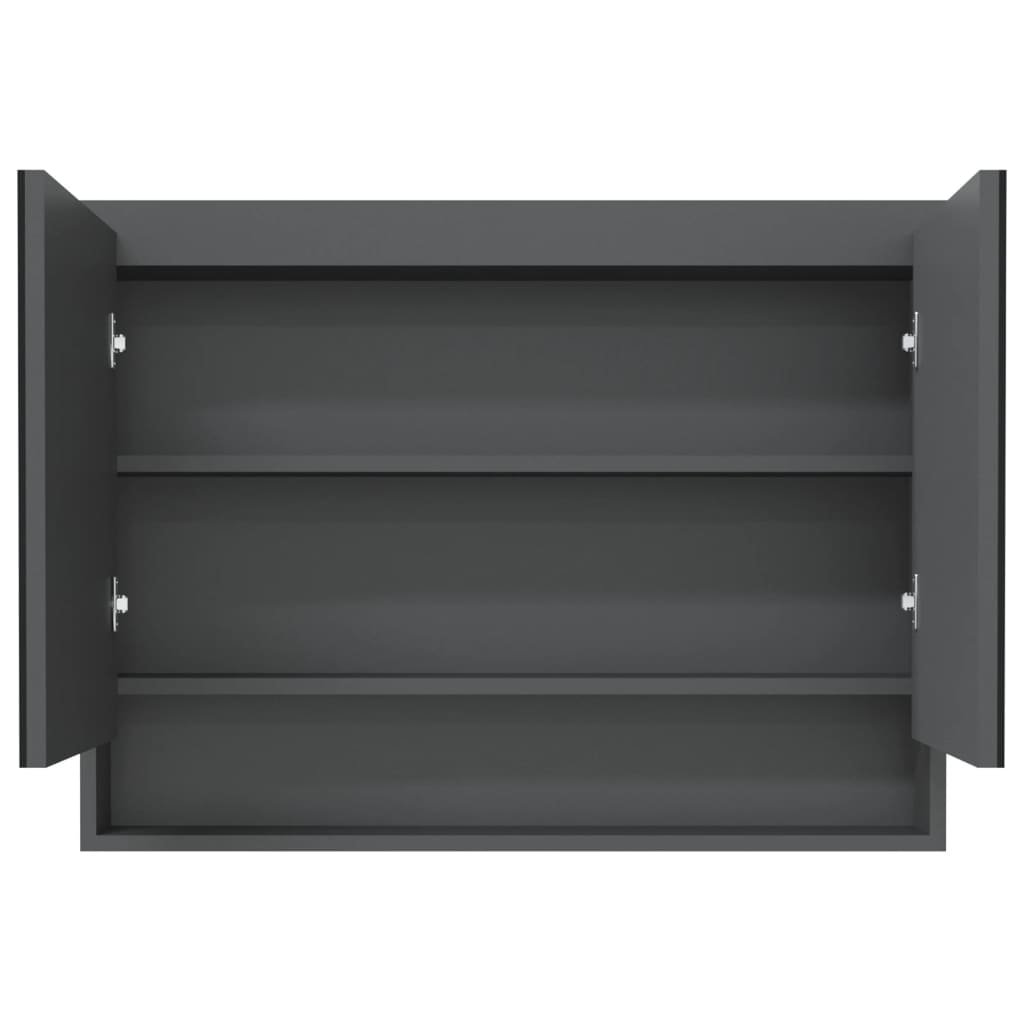 Spiegelschrank fürs Bad 80x15x60 cm Glänzend Schwarz