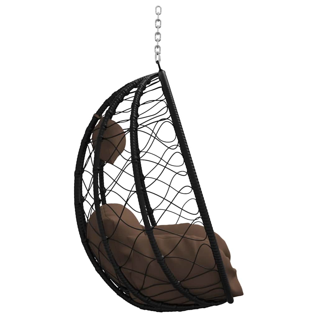 Hängendes Ei-Stuhl Anthrazit 91,5 x 54,5 x 107 cm Poly-Rattan