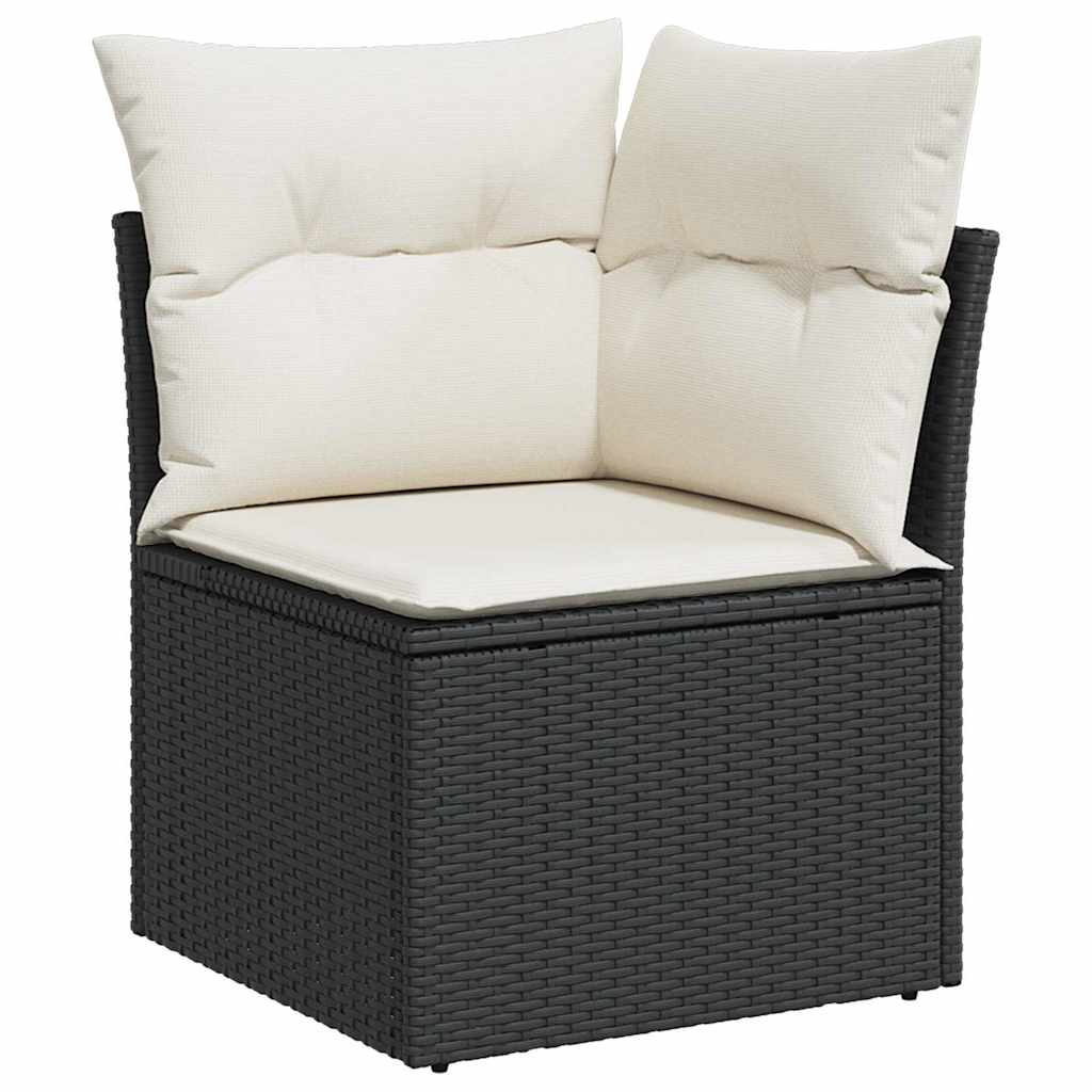 Garten Essgruppe mit Kissen 8 pcs Schwarz und Creme