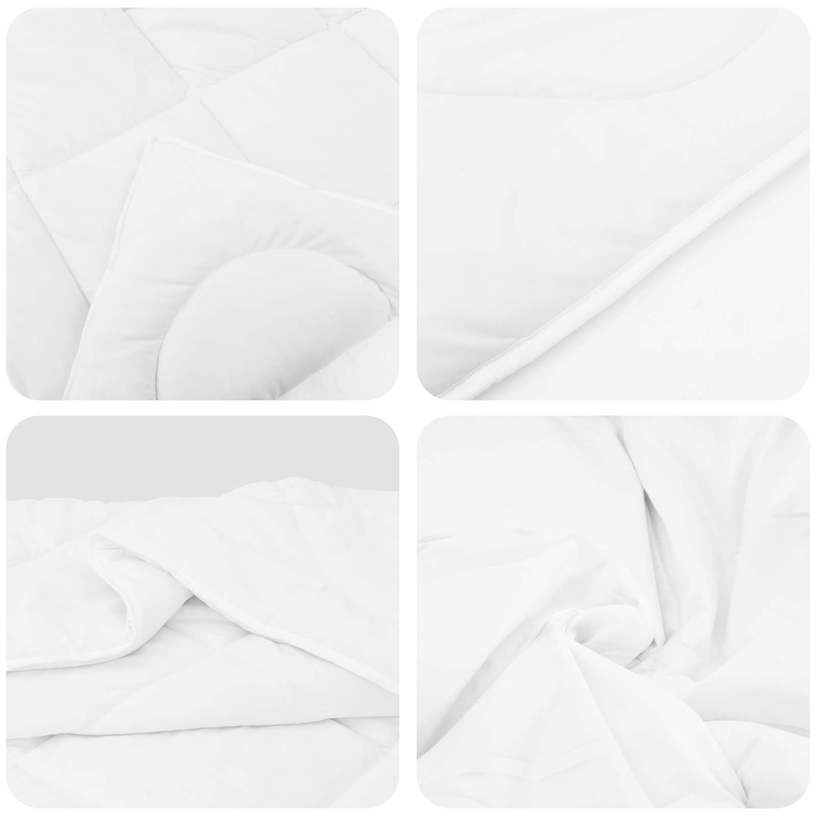Decke mit Kissen 3 pcs Weiß Mikrofaser und Daunenfedern
