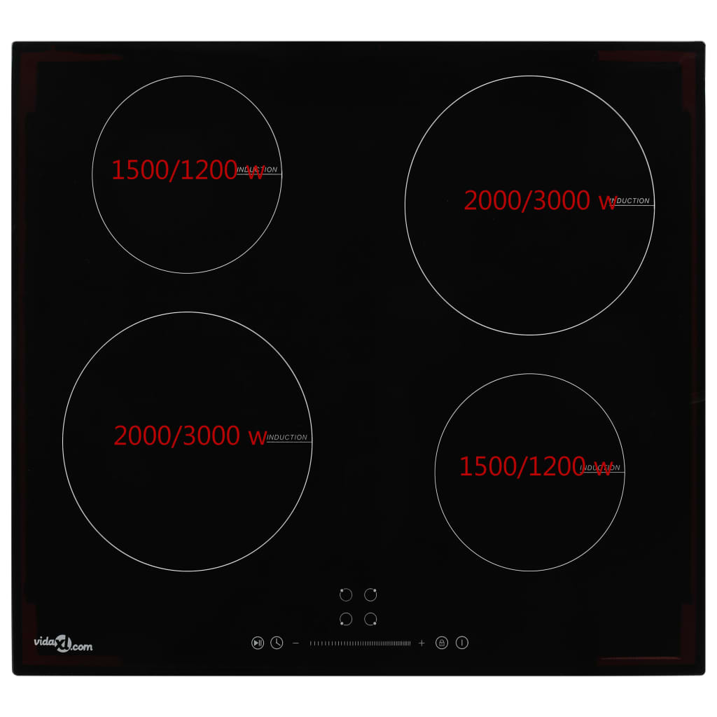 Induktionskochfeld mit 2 Platten Touch Control Glas 3500 W