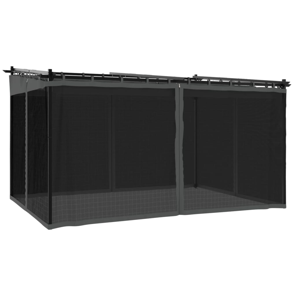 Pavillon mit Netzwände Creme 3x3 m Stahl
