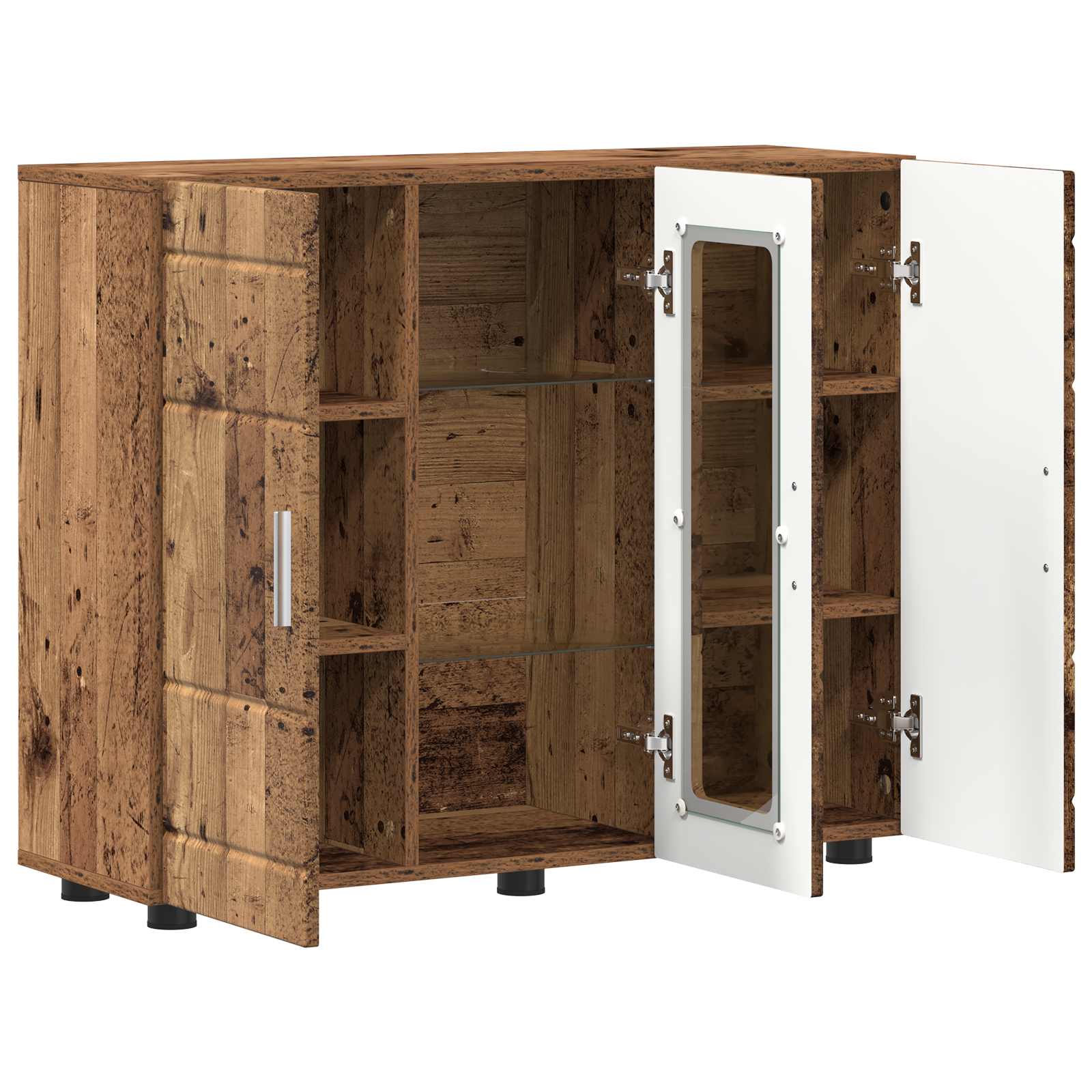 Highboard mit Regal FLORIN Weiß 60 x 35 x 182 cm Holzwerkstoff