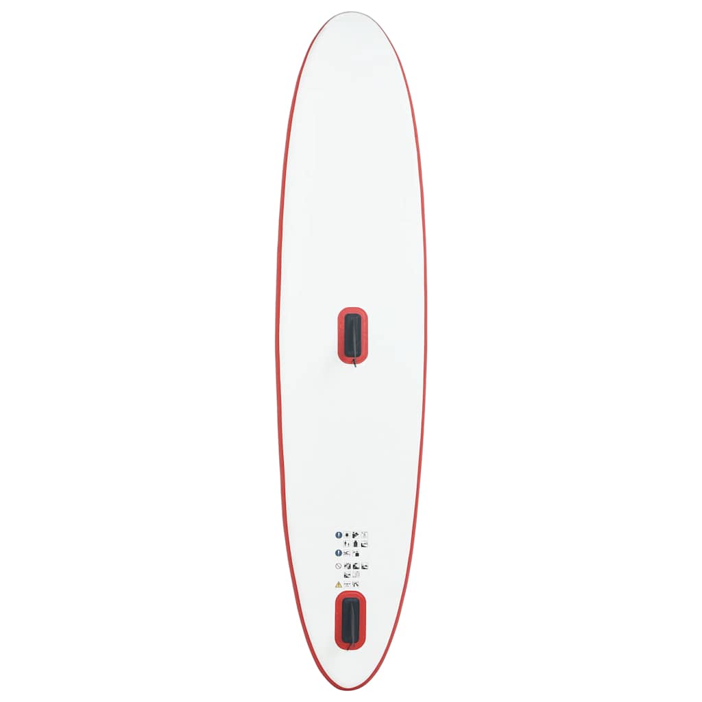 Aufblasbares SUP-Board mit Segel Set Rot und Weiß
