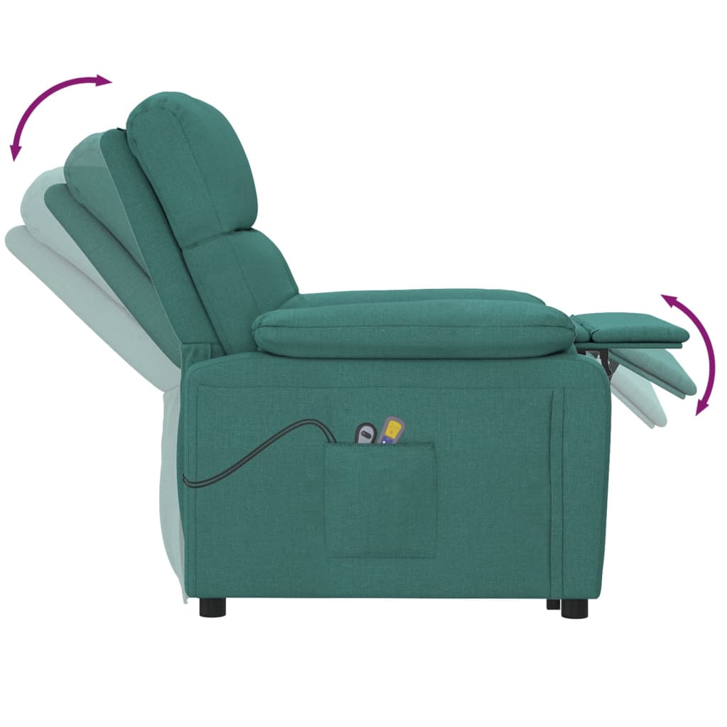 Massagesessel Elektrisch Dunkelgrau Stoff