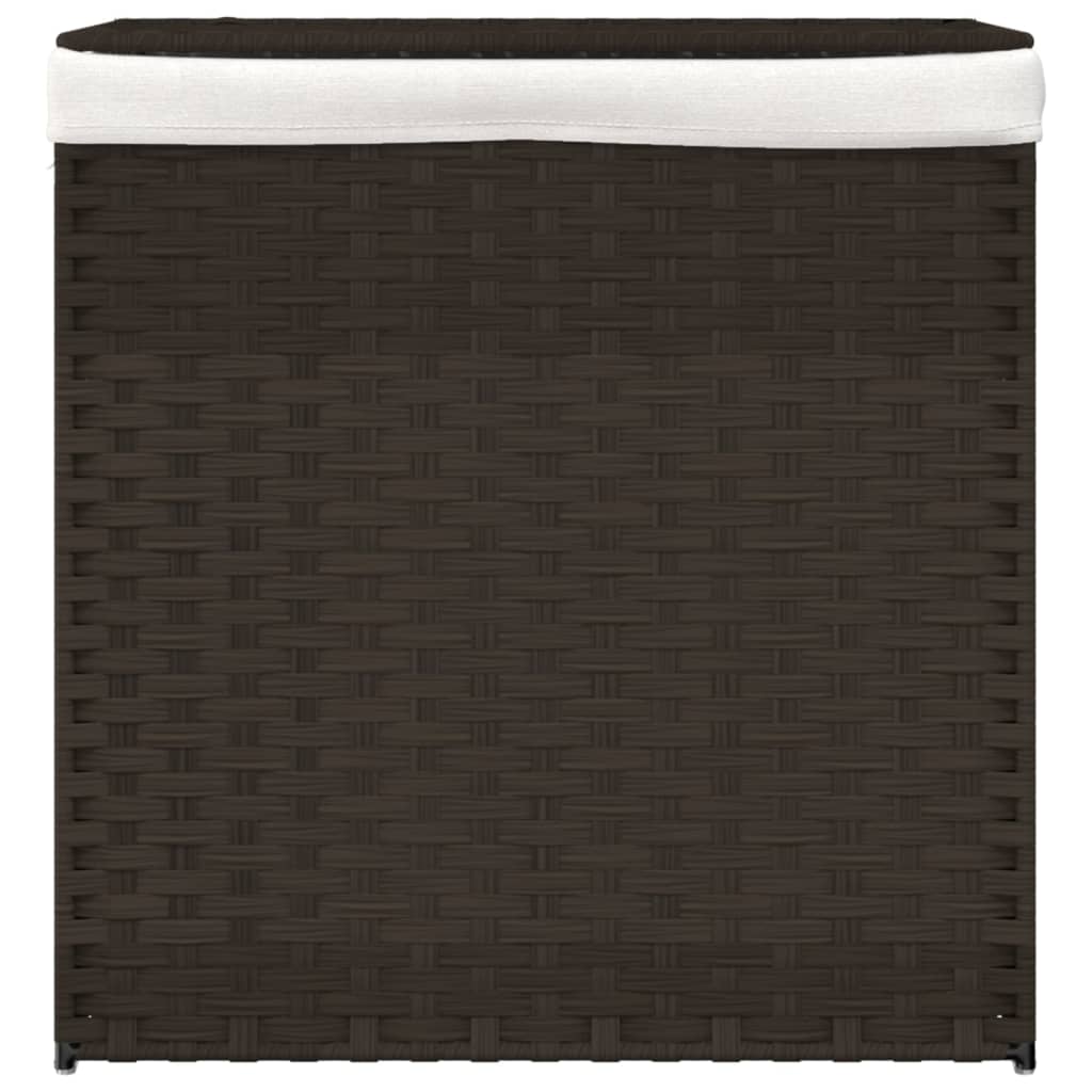 Wäschekorb mit 2 Fächern 53x35x57 cm Poly Rattan