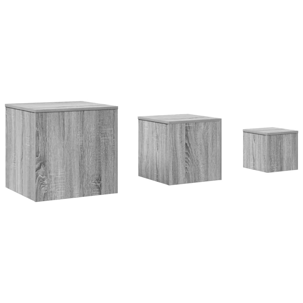 Beistelltische 3 Stk. Weiß Holzwerkstoff