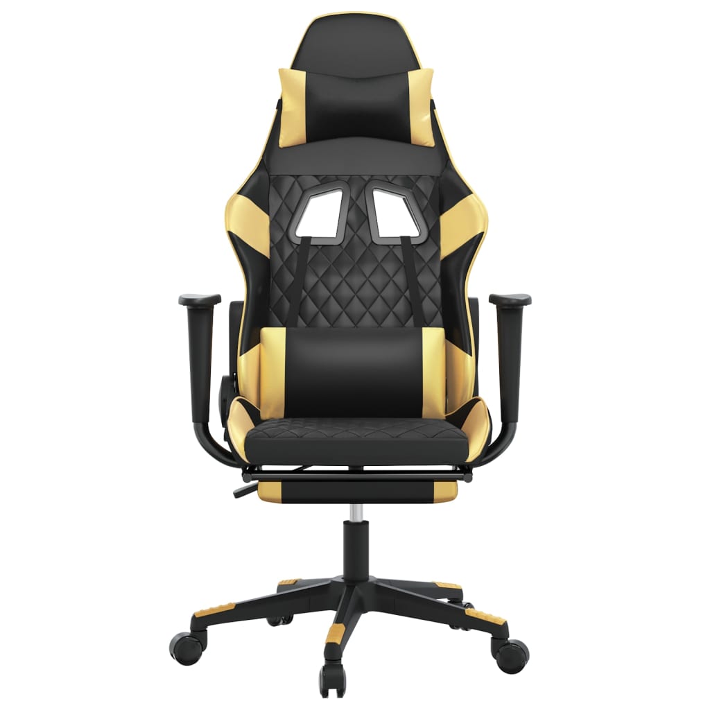 Gaming-Stuhl mit Massagefunktion Schwarz und Blau Kunstleder