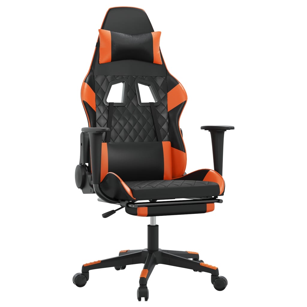 Gaming-Stuhl mit Massagefunktion Schwarz und Blau Kunstleder