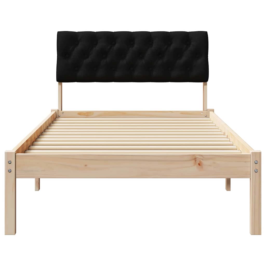 Bettgestell Braun und hellgrau 200 x 200 cm Massivholz Kiefer