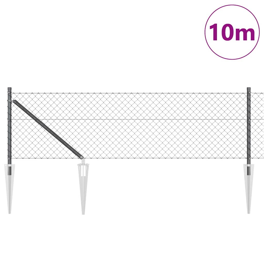 Outdoor Kettenglied-Zaun Erdfixierung 10 x 0,4 m Grün Netz