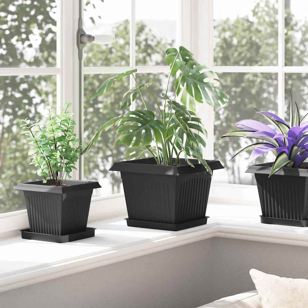 Blumentöpfe 6 pcs Ziegelrot 20 x 20 x 16 cm Kunststoff