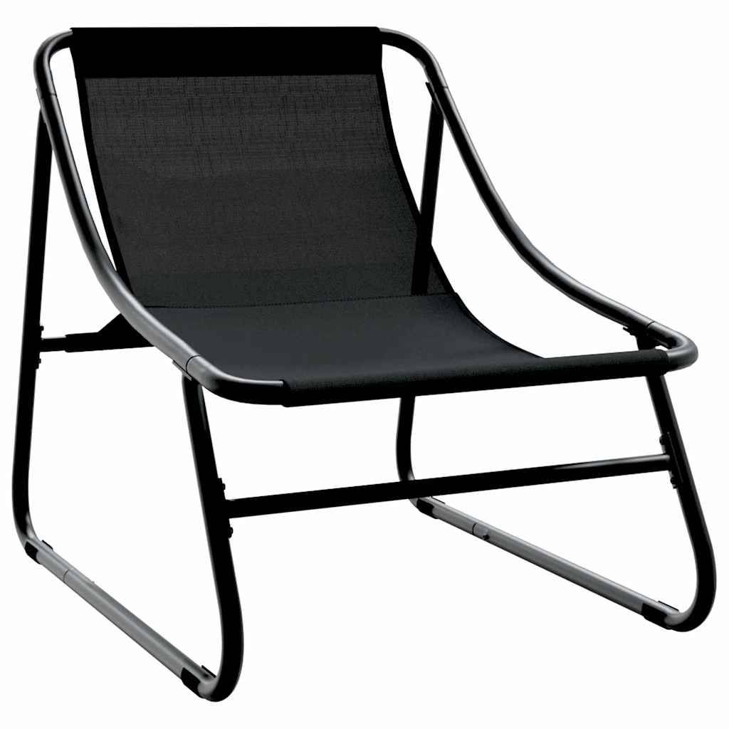 gartenmöbel mit Kissen 2 pcs Schwarz 60,5 x 81 x 71 cm
