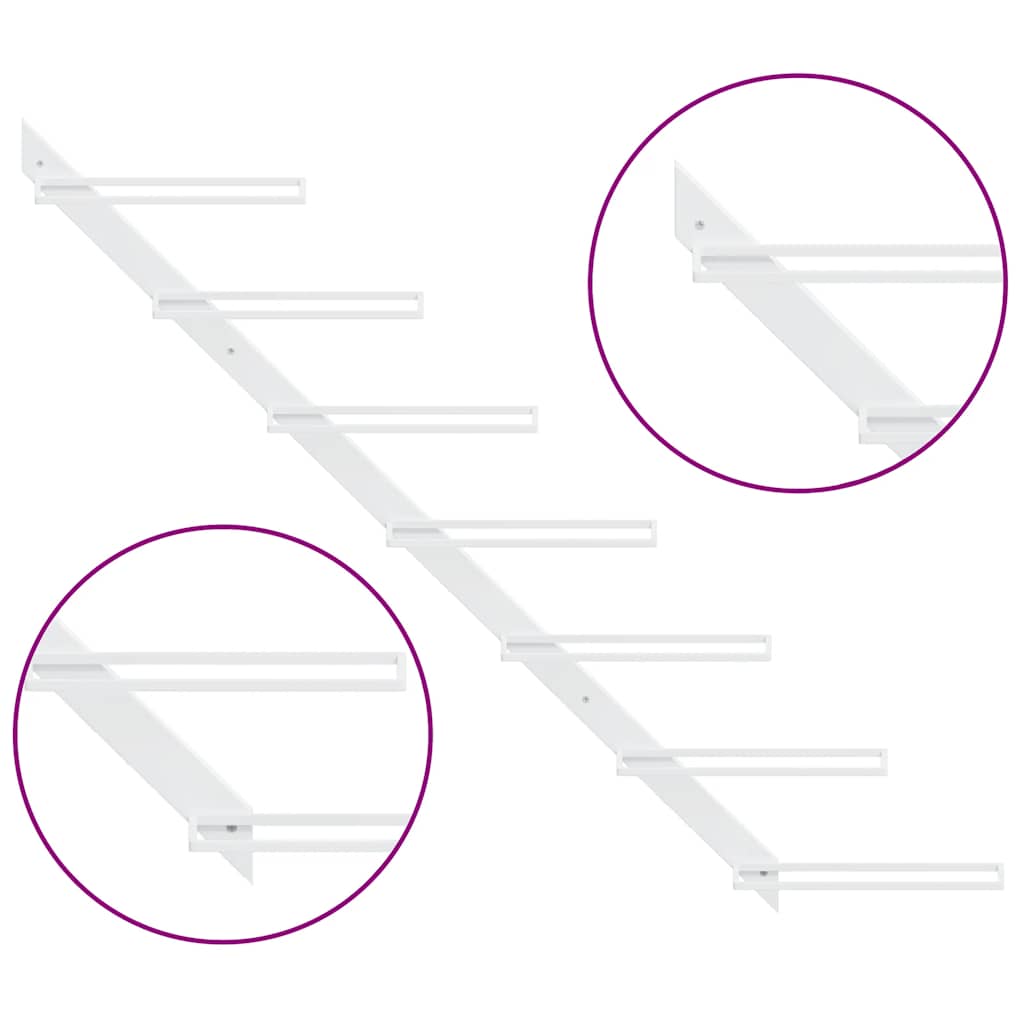 Wand-Weinregal für 7 Flaschen Schwarz Metall
