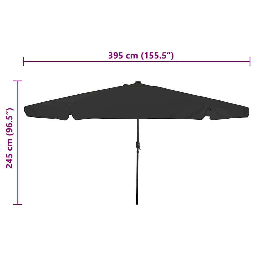 Garten-Sonnenschirm Sand und Anthrazit 395 x 395 x 245 cm