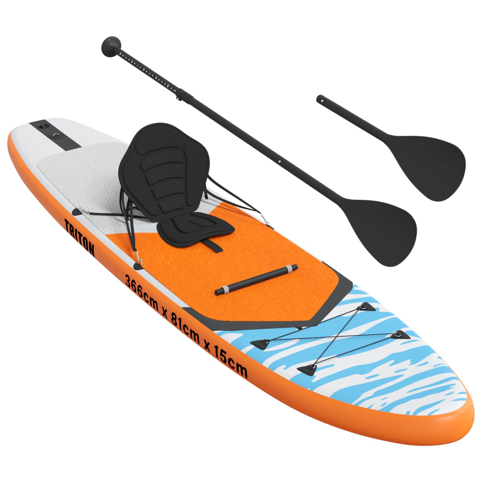 SUP Board mit Sitz 2-in-1 POSEIDON 305 x 76 x 15 cm Grün für