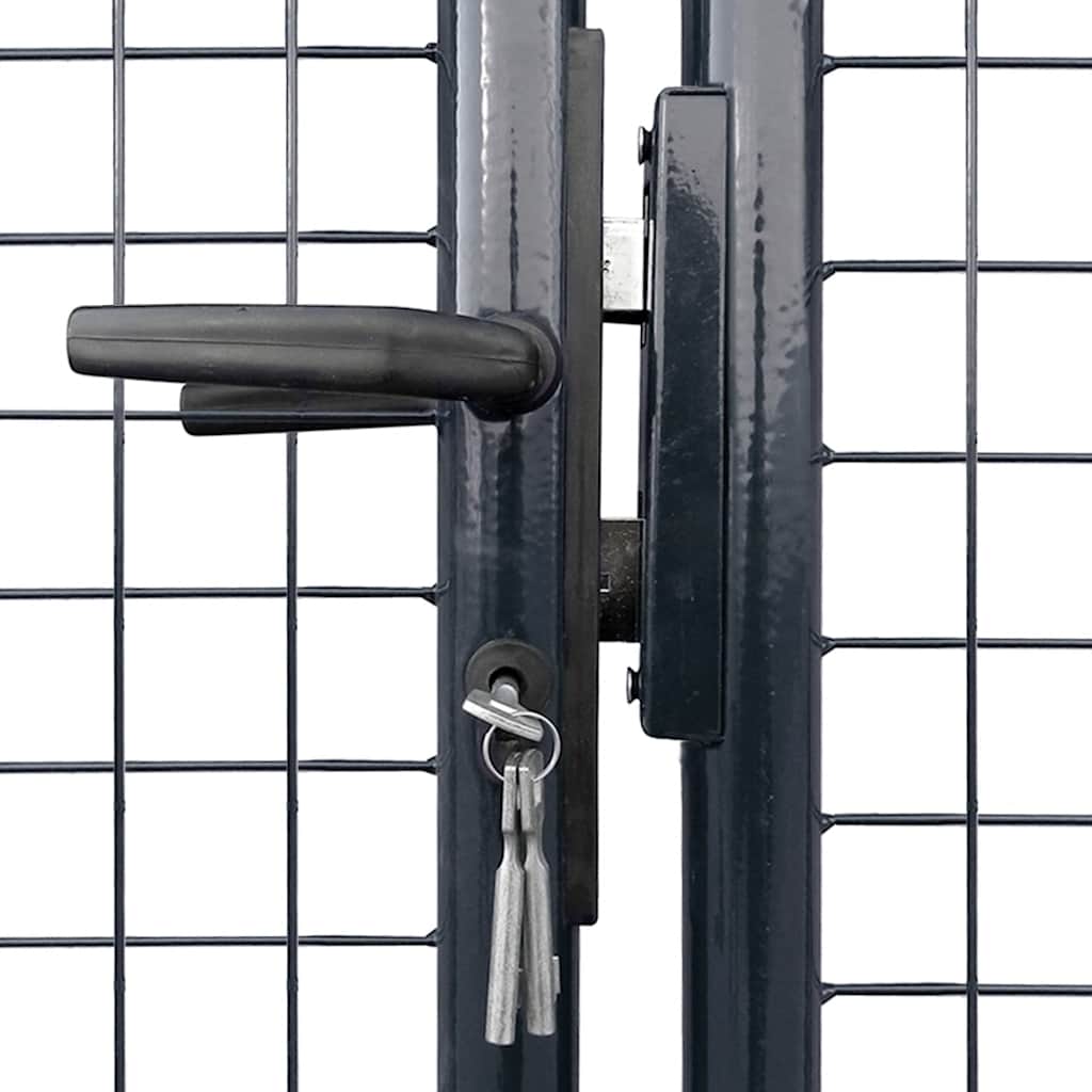 Maschen-Gartentor verzinkter Stahl 400 x 150 cm Grau