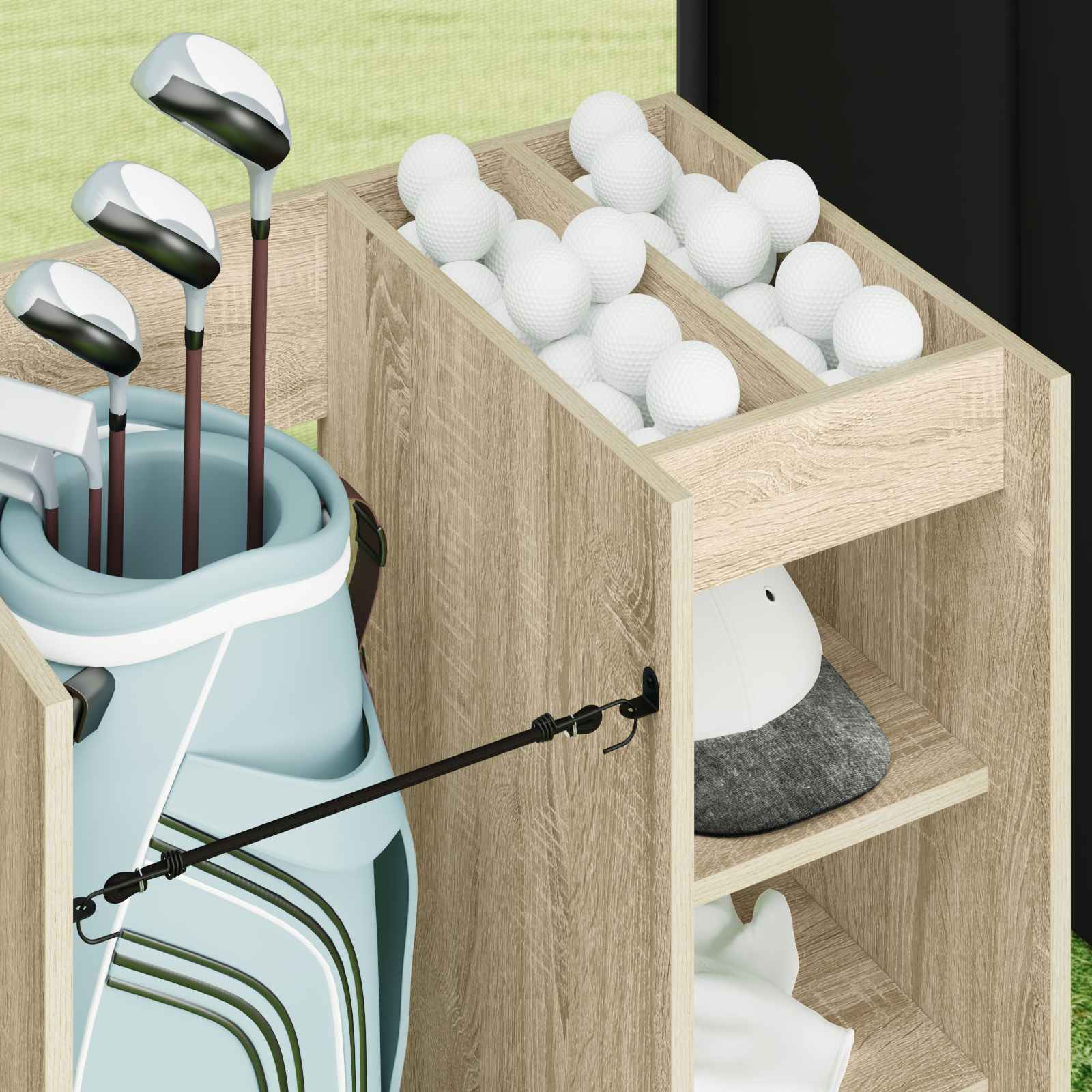 Golf Schrank Mit Rad Uni Weiß 65 x 45 x 98 cm