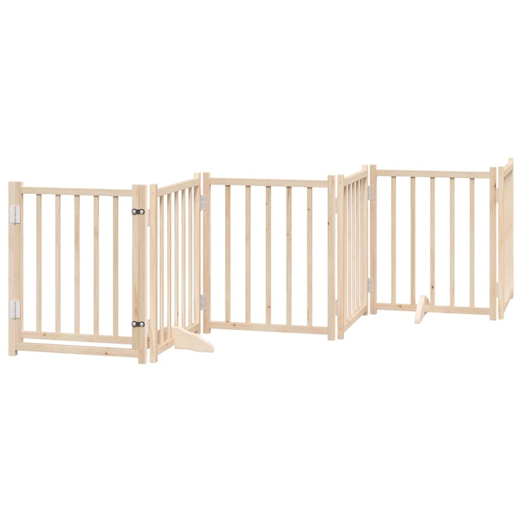 3-tlg. Hundetor Faltbar 150 cm Massivholz Tanne