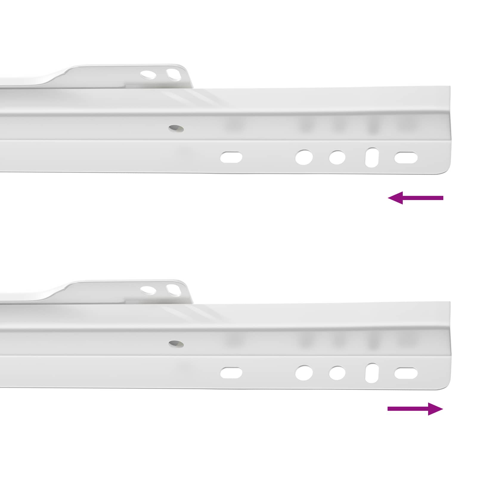 Schubladenschiene 2 pcs Weiß 250 mm Stahl