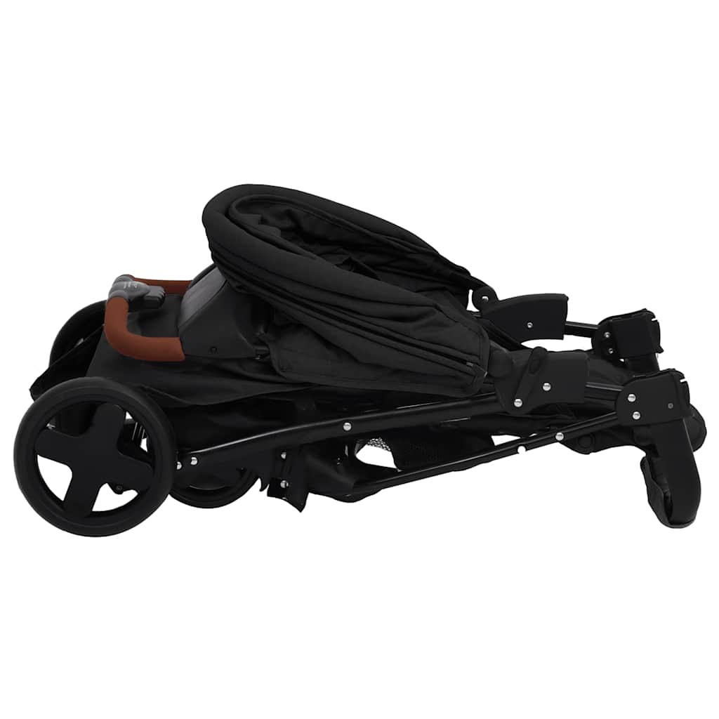 2-in-1 Kinderwagen Hellgrau Stahl
