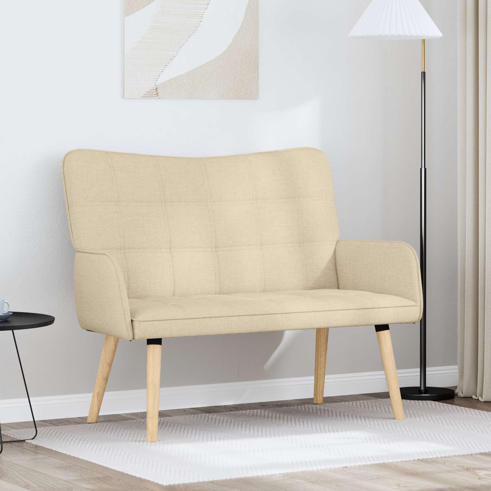 2-Sitzer Sofa Hellgrau 115 x 61 x 87 cm Stoff