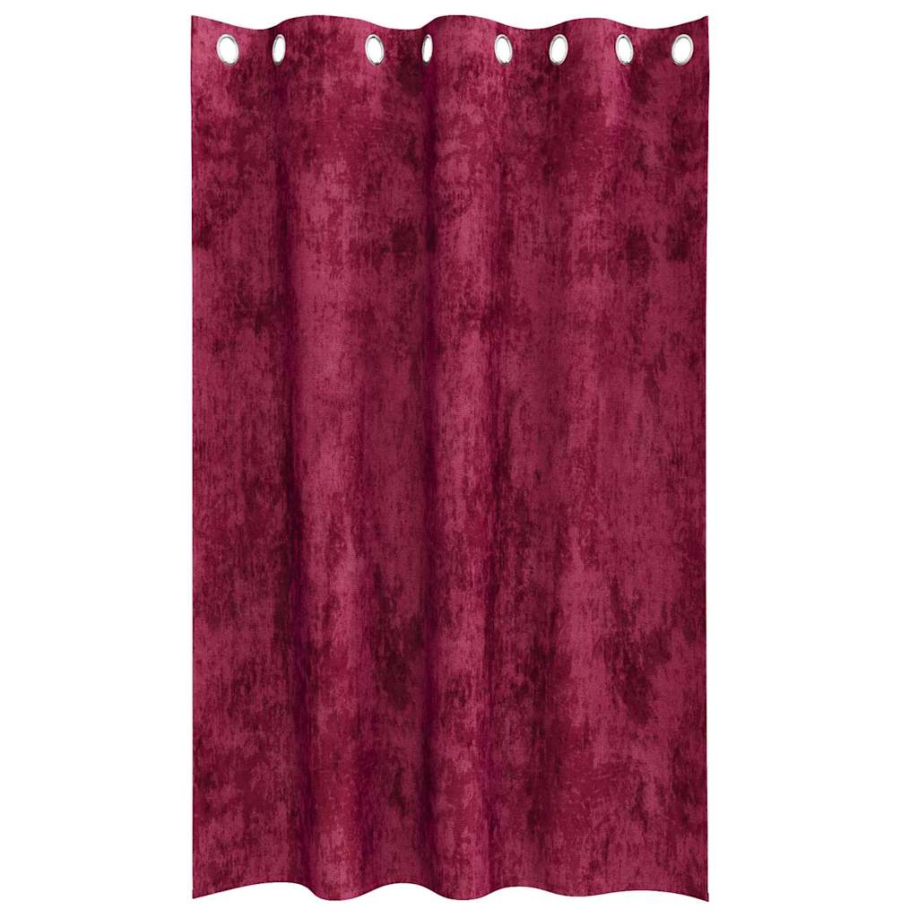Samtvorhänge mit Vorhängen 2 pcs Weinrot 140 x 140 cm Samt