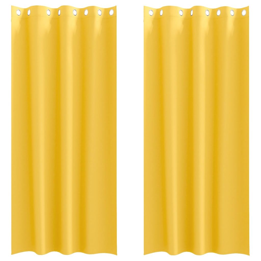 Verdunkelungs-Vorhänge mit Ringen 2 pcs Beige 140 x 140 cm