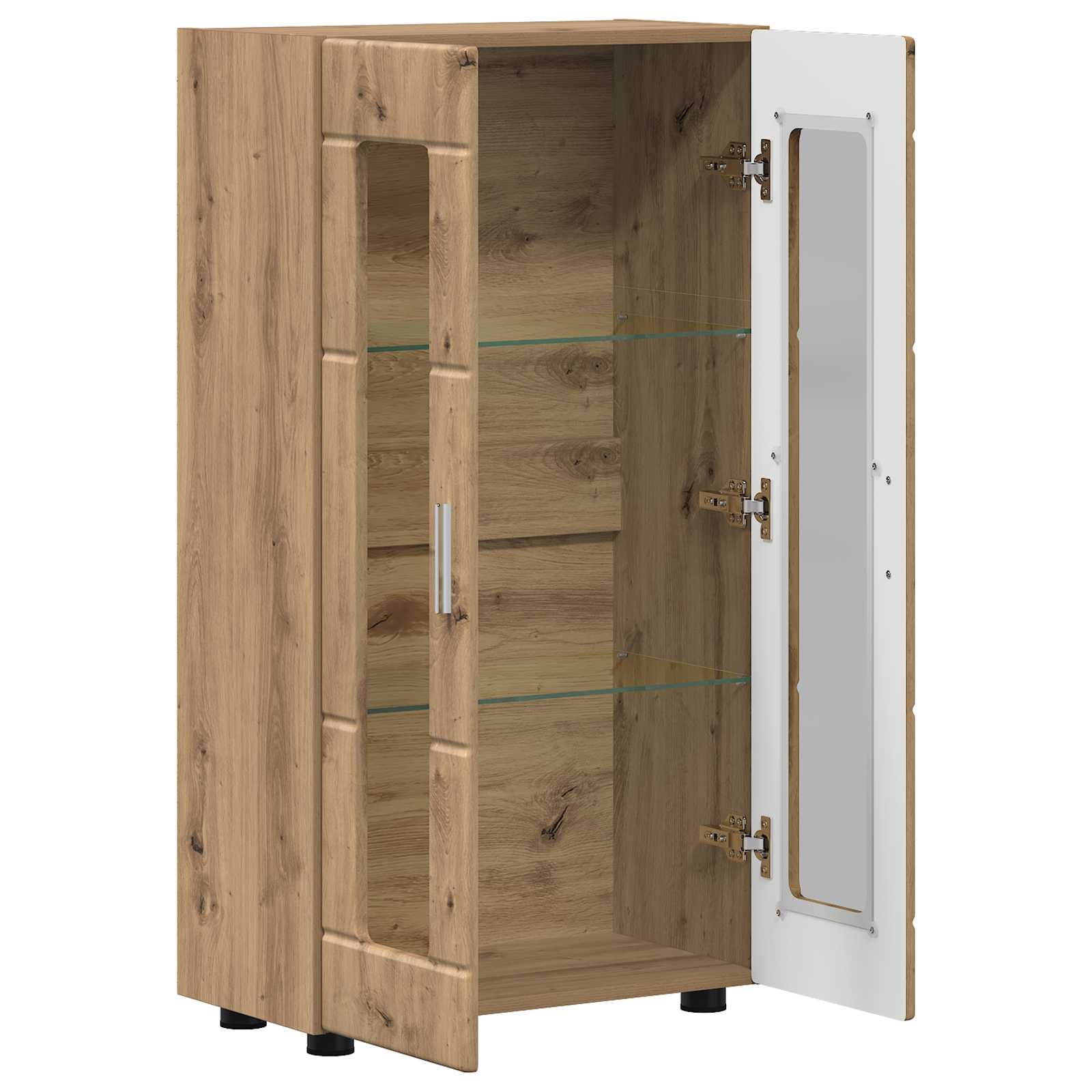 Highboard mit Regal FLORIN Weiß 60 x 35 x 182 cm Holzwerkstoff