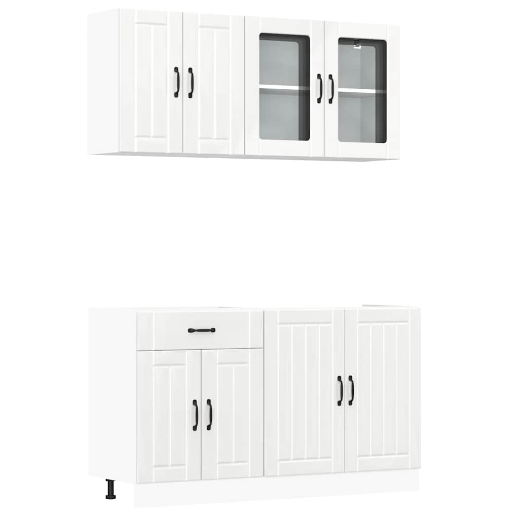 4-tlg. Küchenschrank-Set Lucca Weiß Holzwerkstoff