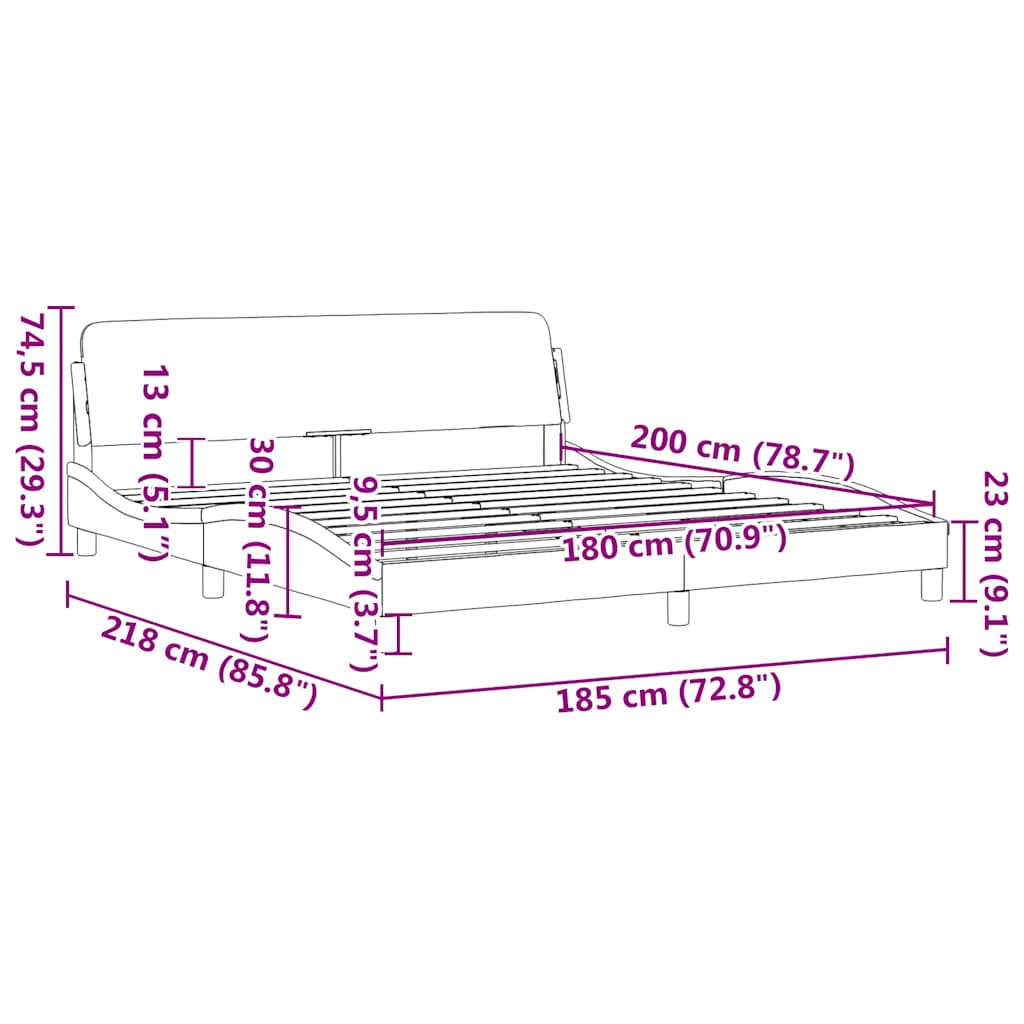 Bettgestell Dover Dunkelgrau 90x190 cm Samt