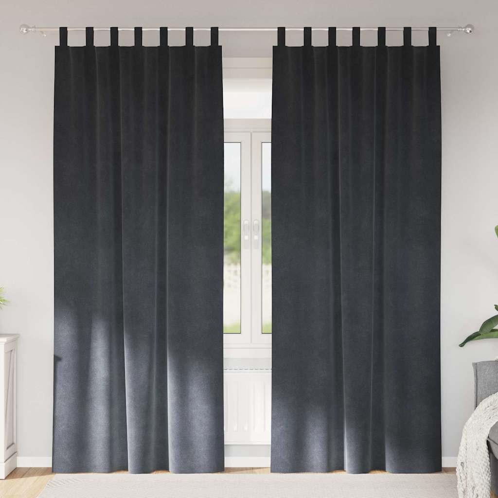 Verdunkelungsvorhänge 2 pcs Schwarz 140 x 140 cm Samt