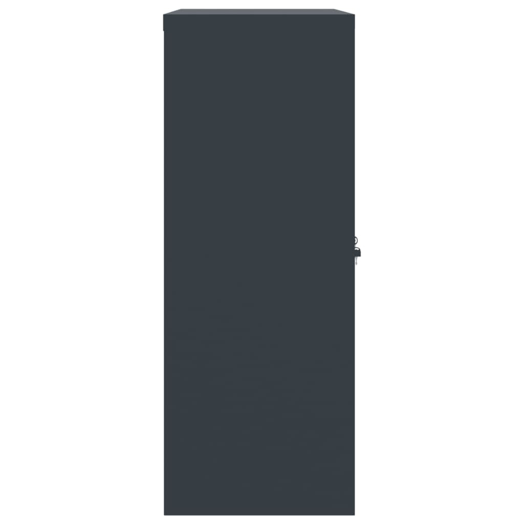 Aktenschrank mit 2 Türen Grau 90 cm Stahl