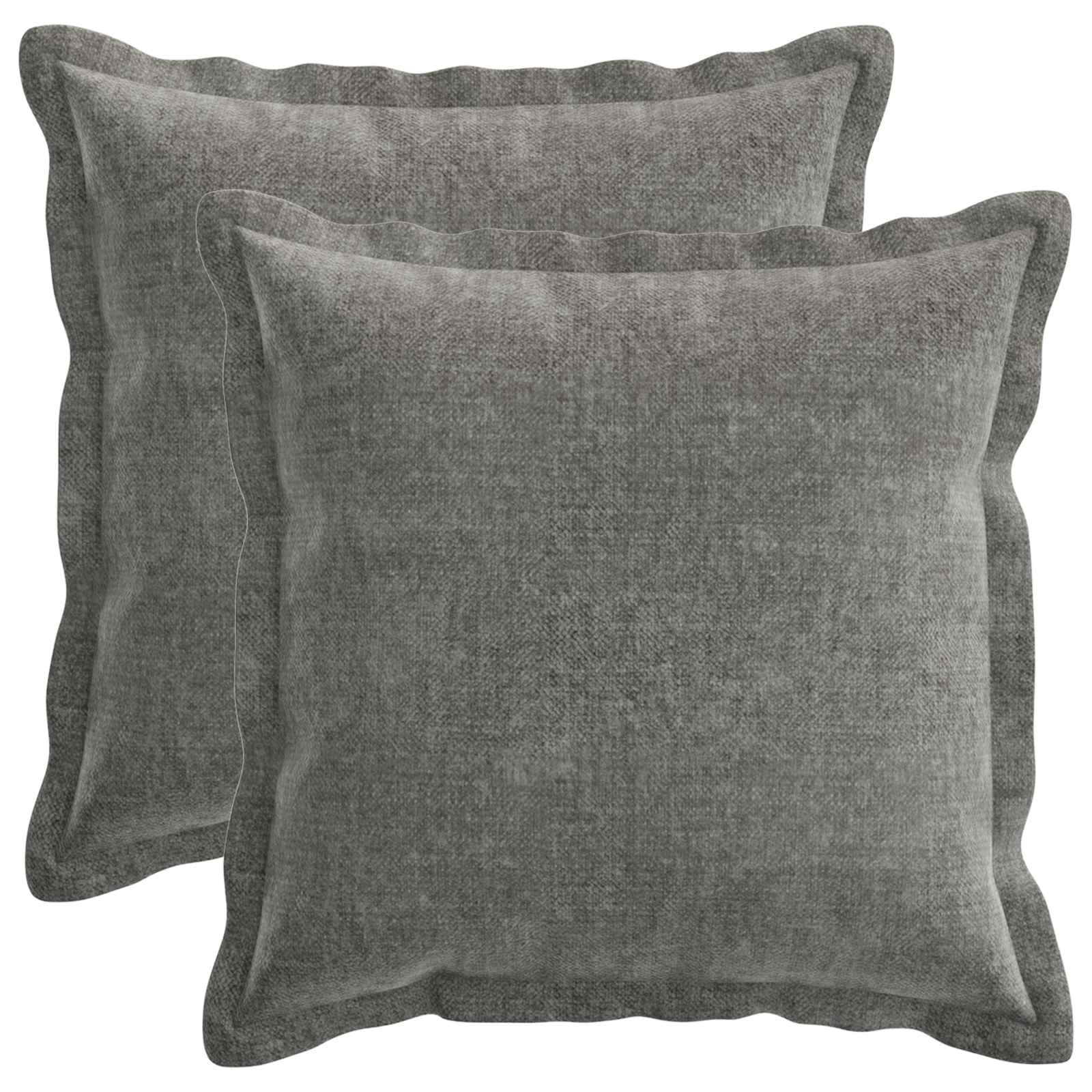 Kissenbezug 2 Stk. HOUTEN Dunkelgrau 30 x 30 cm Chenille-Stoff